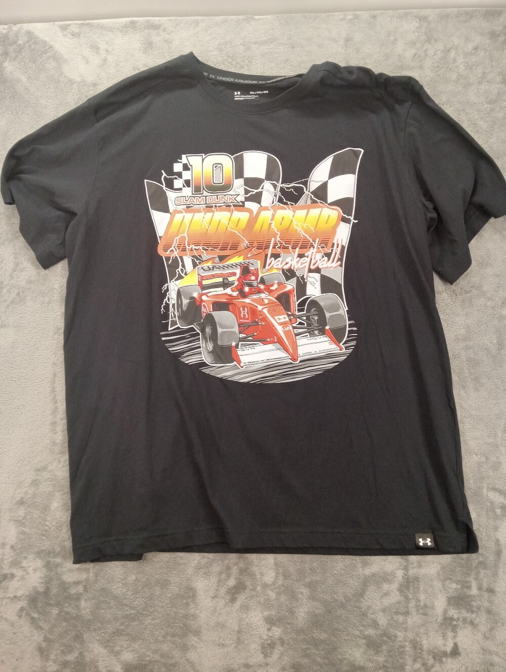 Under Armour Men's Black Racing Graphic Tee Size XXL LOOSE